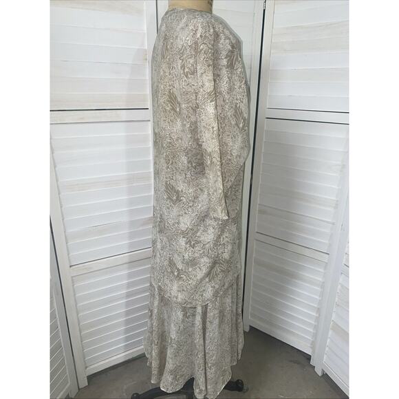 Vintage 80s Miss Oops California 2 Piece Dress Set Skirt Blouse Floral USA Med - Picture 5 of 10